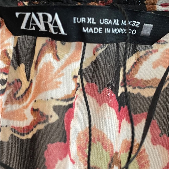 Zara Black and Red Sheer Floral Blouse - Picture 3 of 5